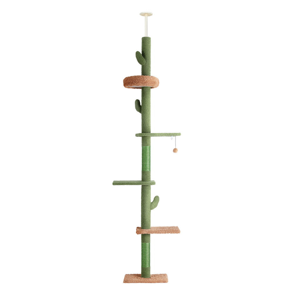 290cm Cactus Cat Tree Tower Scratching Post Scratcher Floor to Ceiling - The Cat Den