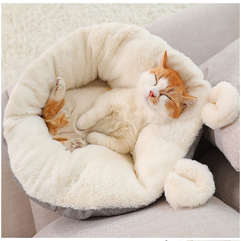 Plush cat bed