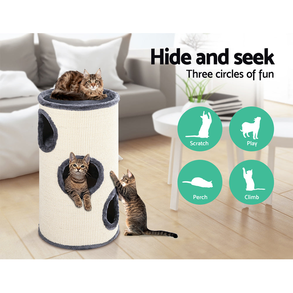 Multi Level Elegant Cat Condo Plush Hideaway - The Cat Den