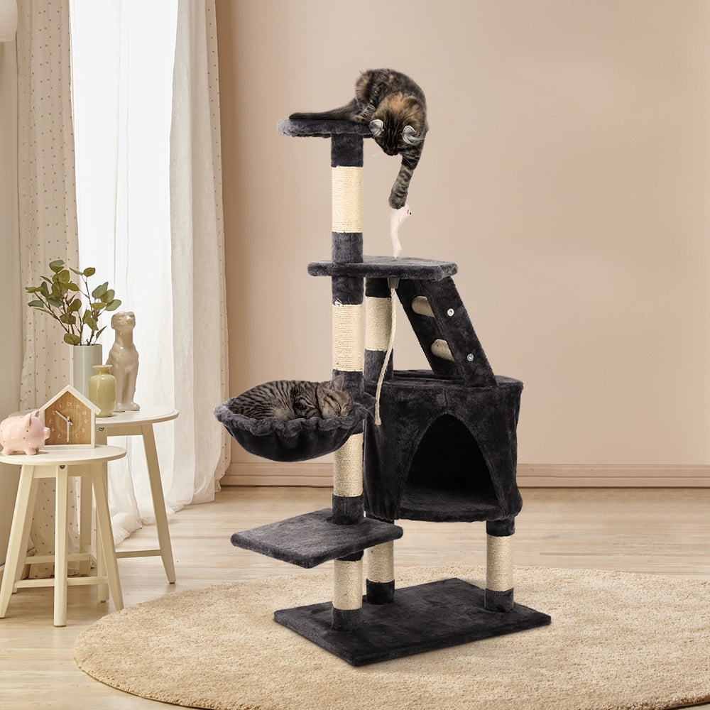 120cm Cat Tree With Hammock Pouch - The Cat Den