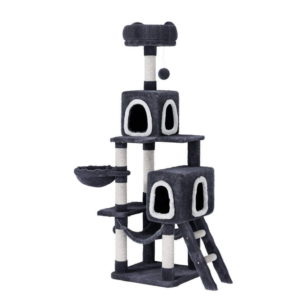 168cm Cat Tree Tower Scratching Post House Condo Scratcher with Hanging Toy - The Cat Den