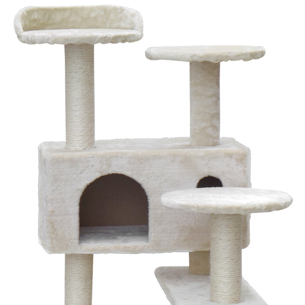 134cm Cat Trees - Beige - Whiskerzandco