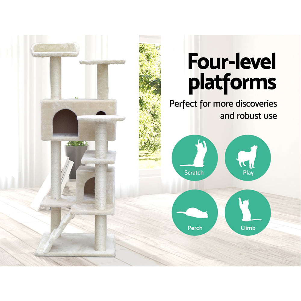 134 cm Cat Scratching Medium Cat Tree - The Cat Den