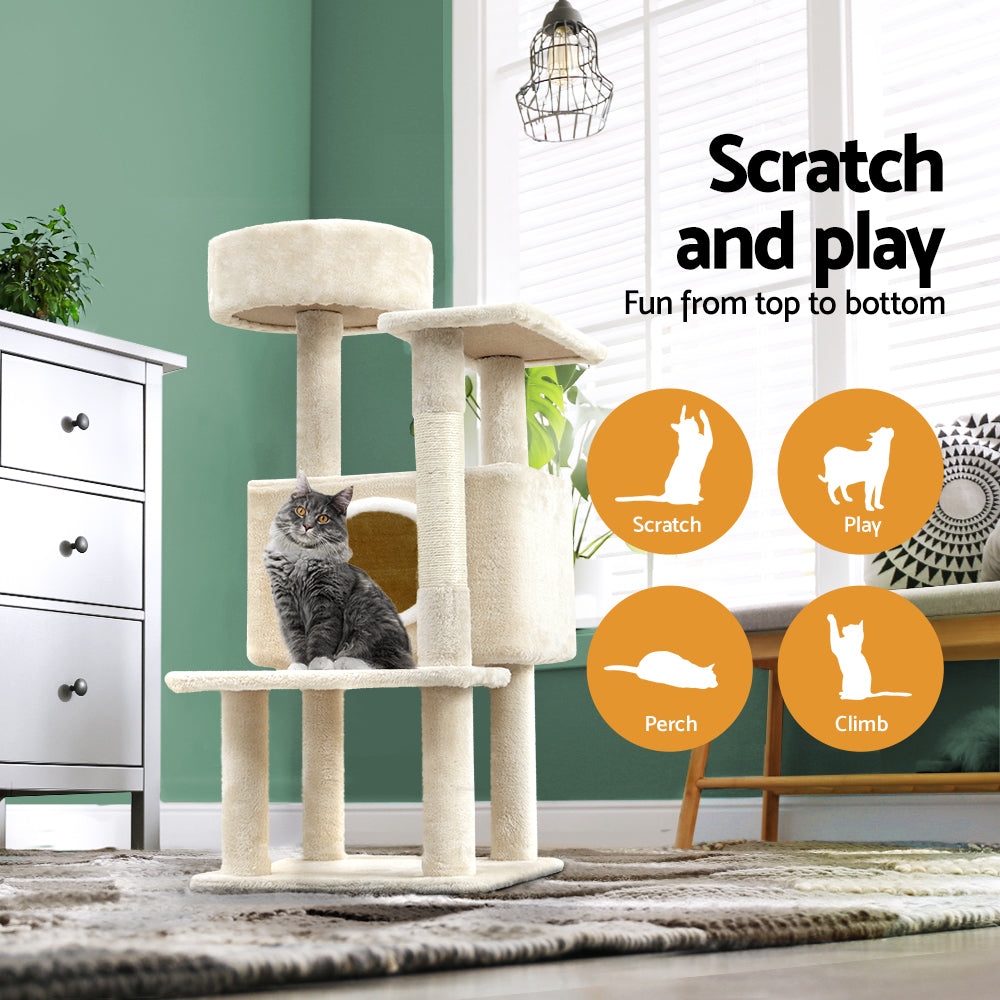 90cm Cat Tree Tower Scratching Post Scratcher Wood Condo - The Cat Den