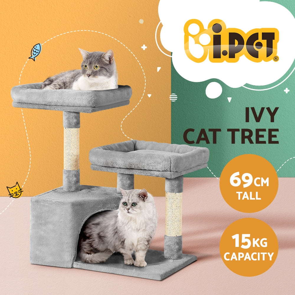 69cm Cat Tree with Multi Beds - The Cat Den