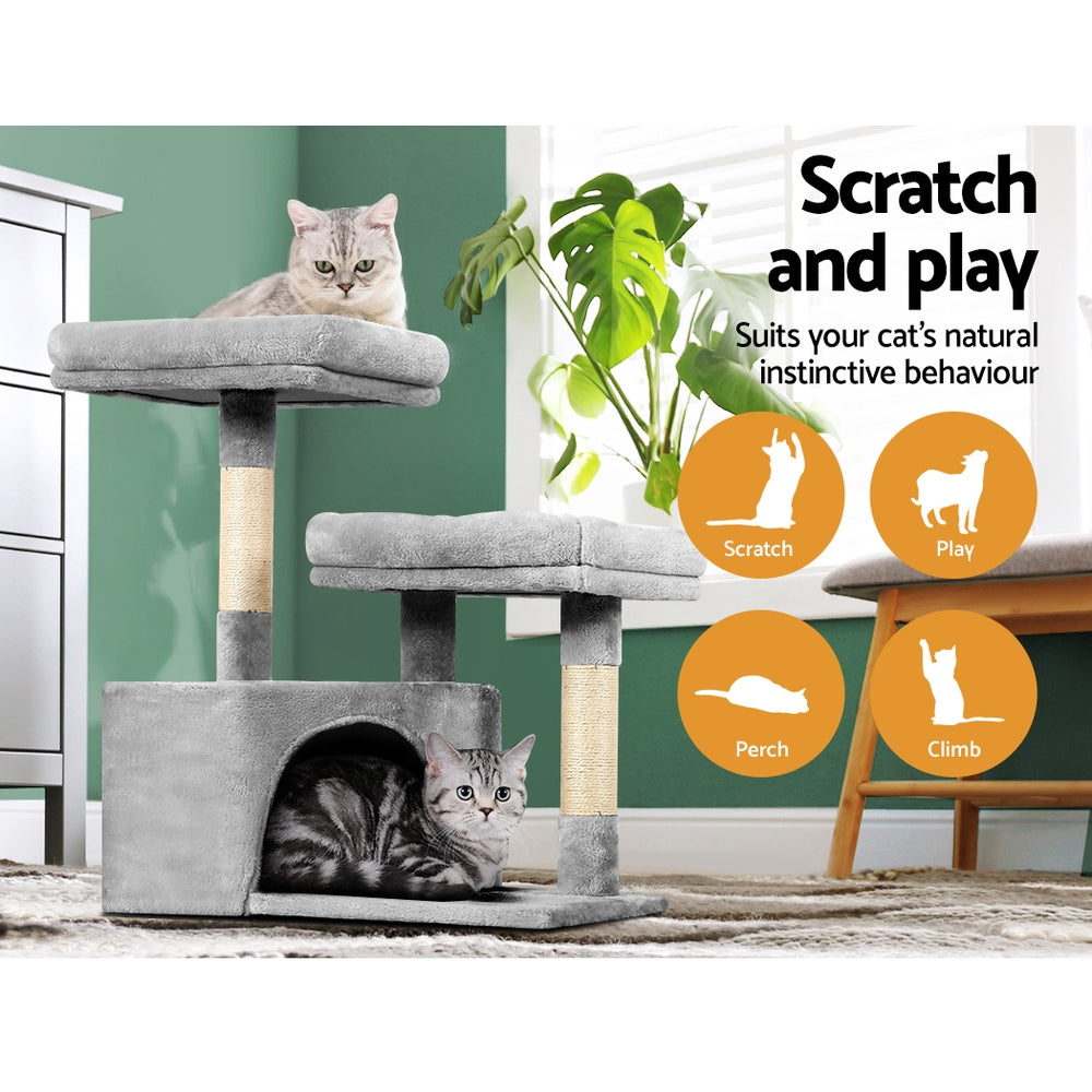 69cm Cat Tree with Multi Beds - The Cat Den