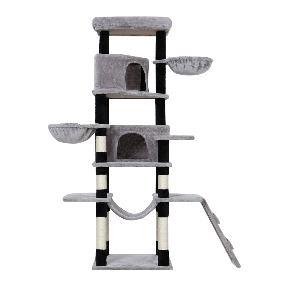 Multi-Level Gray Pet Cats Scratching Posts and Trees