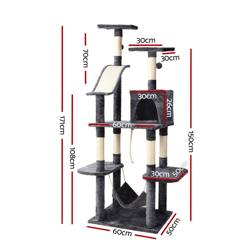 171cm Cat Trees With Hammock - The Cat Den