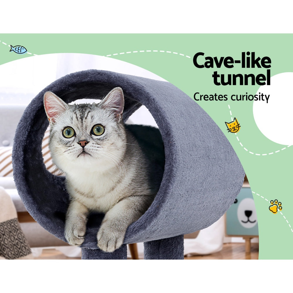 53cm Raised Cat Tree Hideaway - The Cat Den