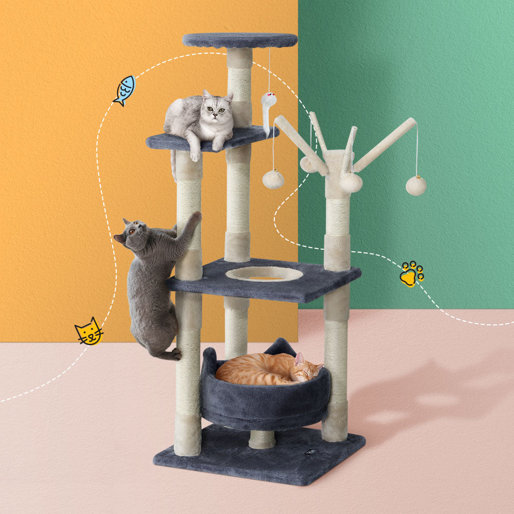 110cm Cat Tree With Cushioned Bed - The Cat Den