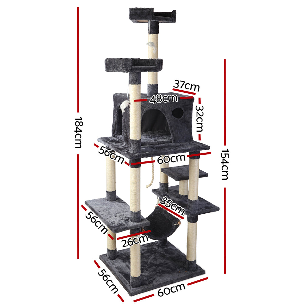 184 cm Cat Tree Top Scratching Post - The Cat Den