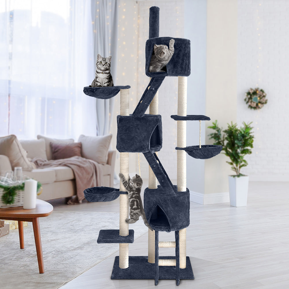 244cm Cat Tree / Multi Pouch Hammocks - Whiskerzandco