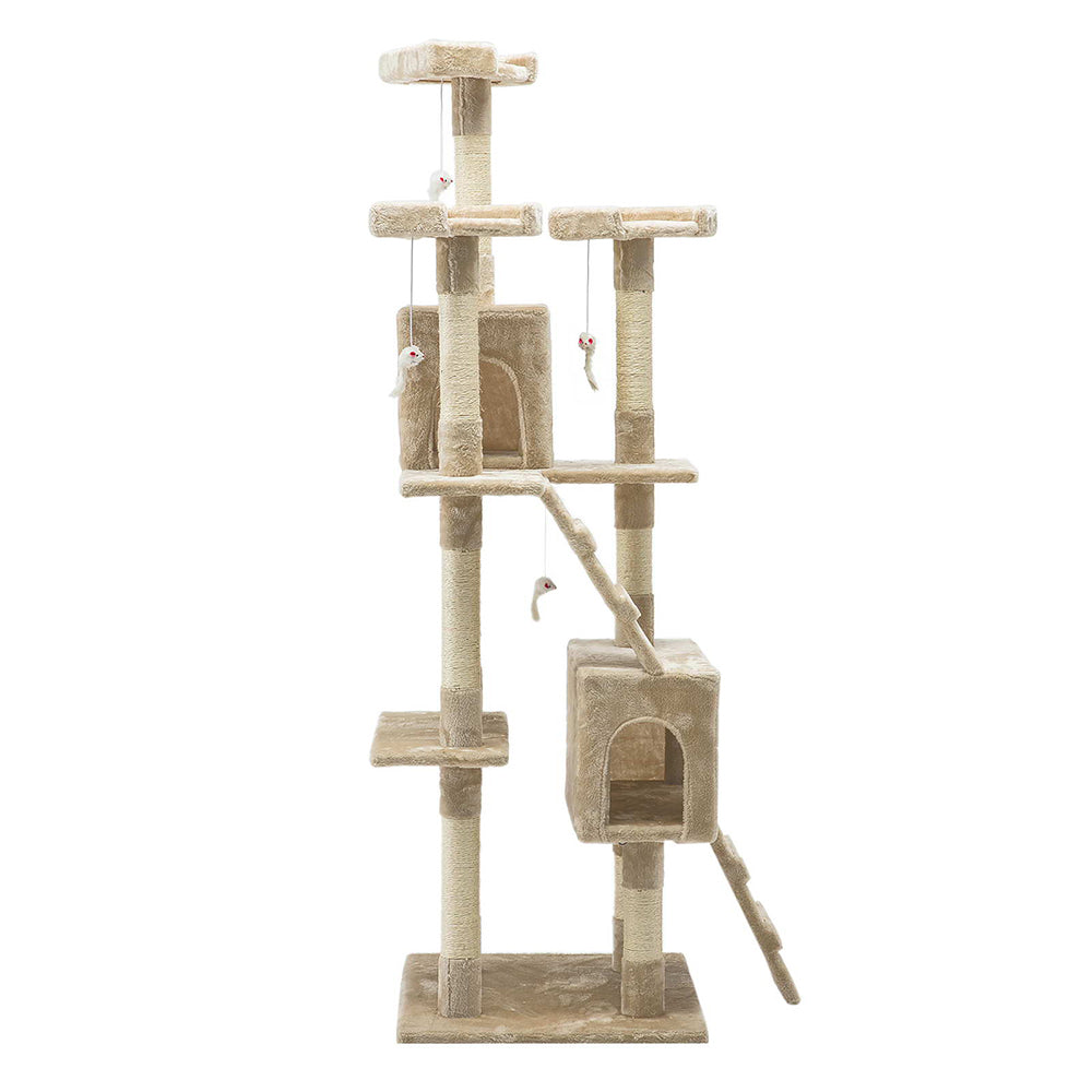 180cm Cat Tree - Multi Platform - Beige - The Cat Den