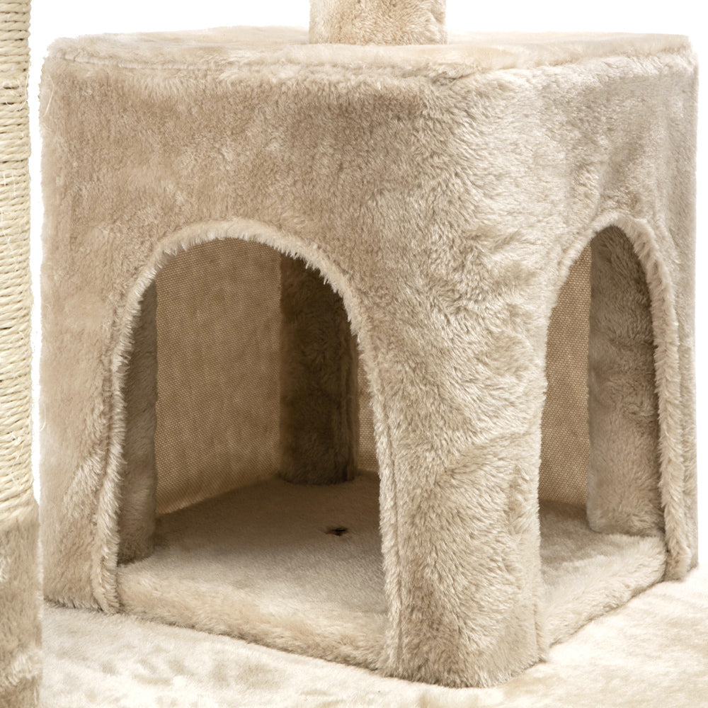 180cm Cat Tree - Multi Platform - Beige - The Cat Den