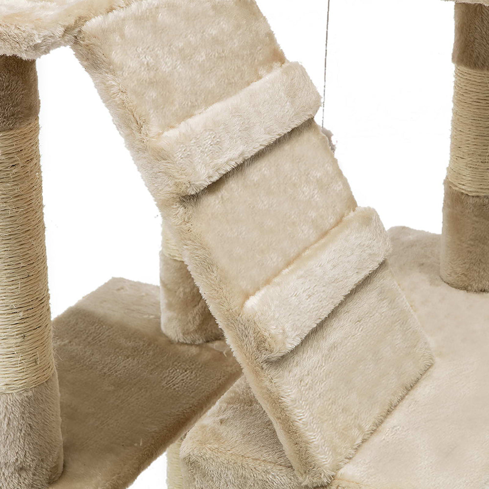 180cm Cat Tree - Multi Platform - Beige - The Cat Den