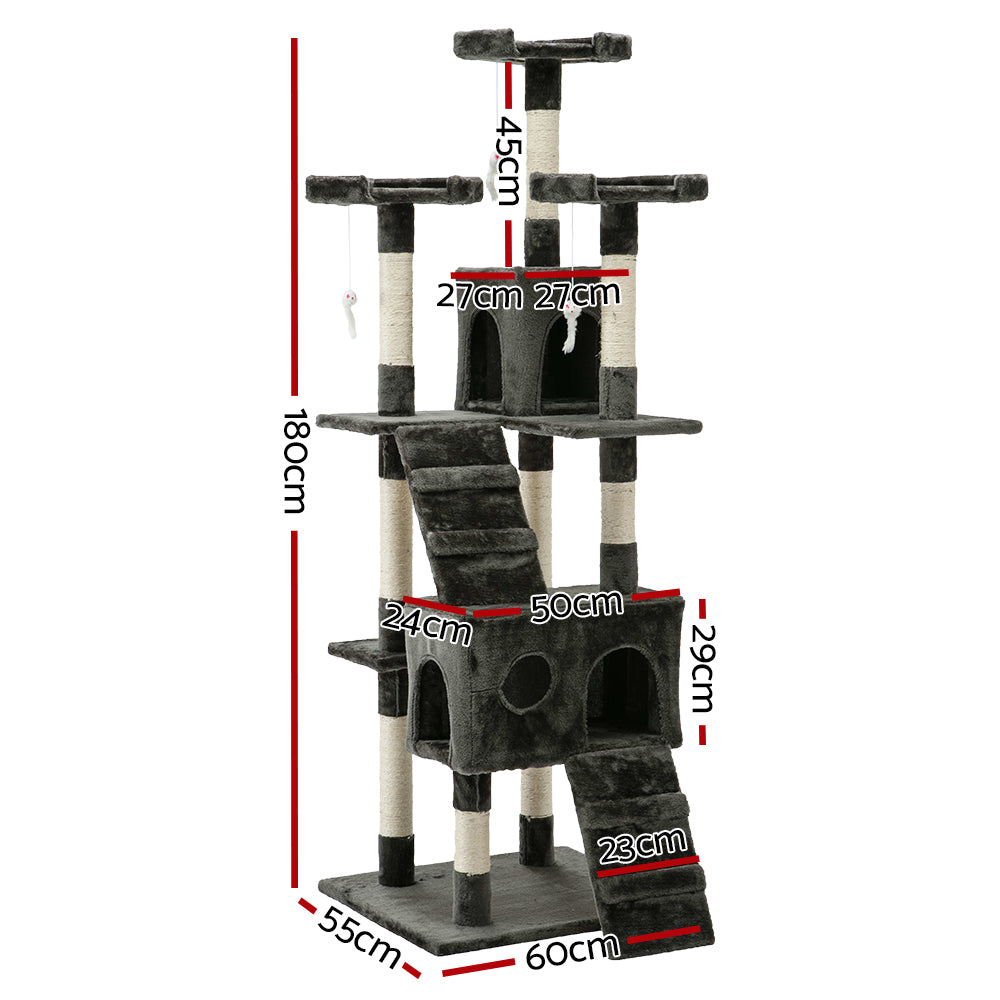 180 cm Cat Tree Multi Platform Post Scratcher Tower