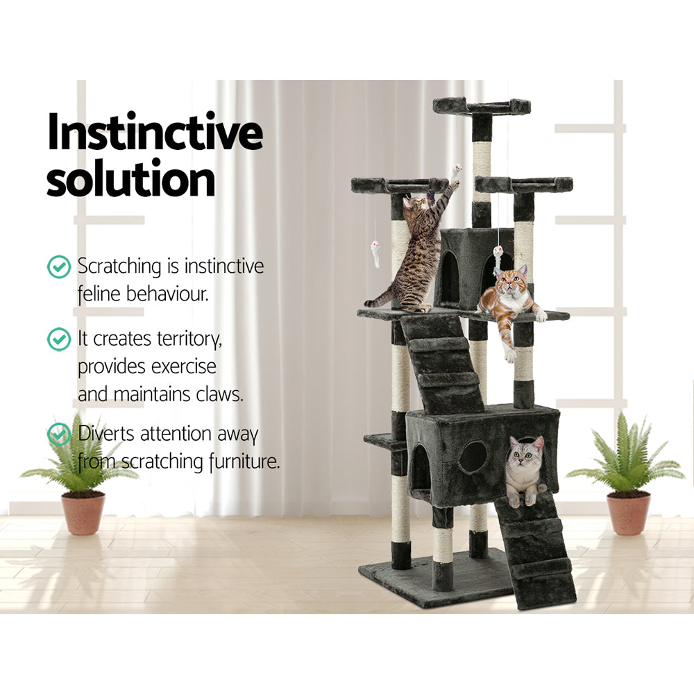 180 cm Cat Tree Multi Platform Post Scratcher Tower