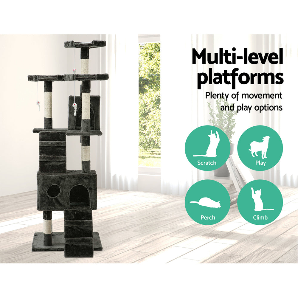 180 cm Cat Tree Multi Platform Post Scratcher Tower