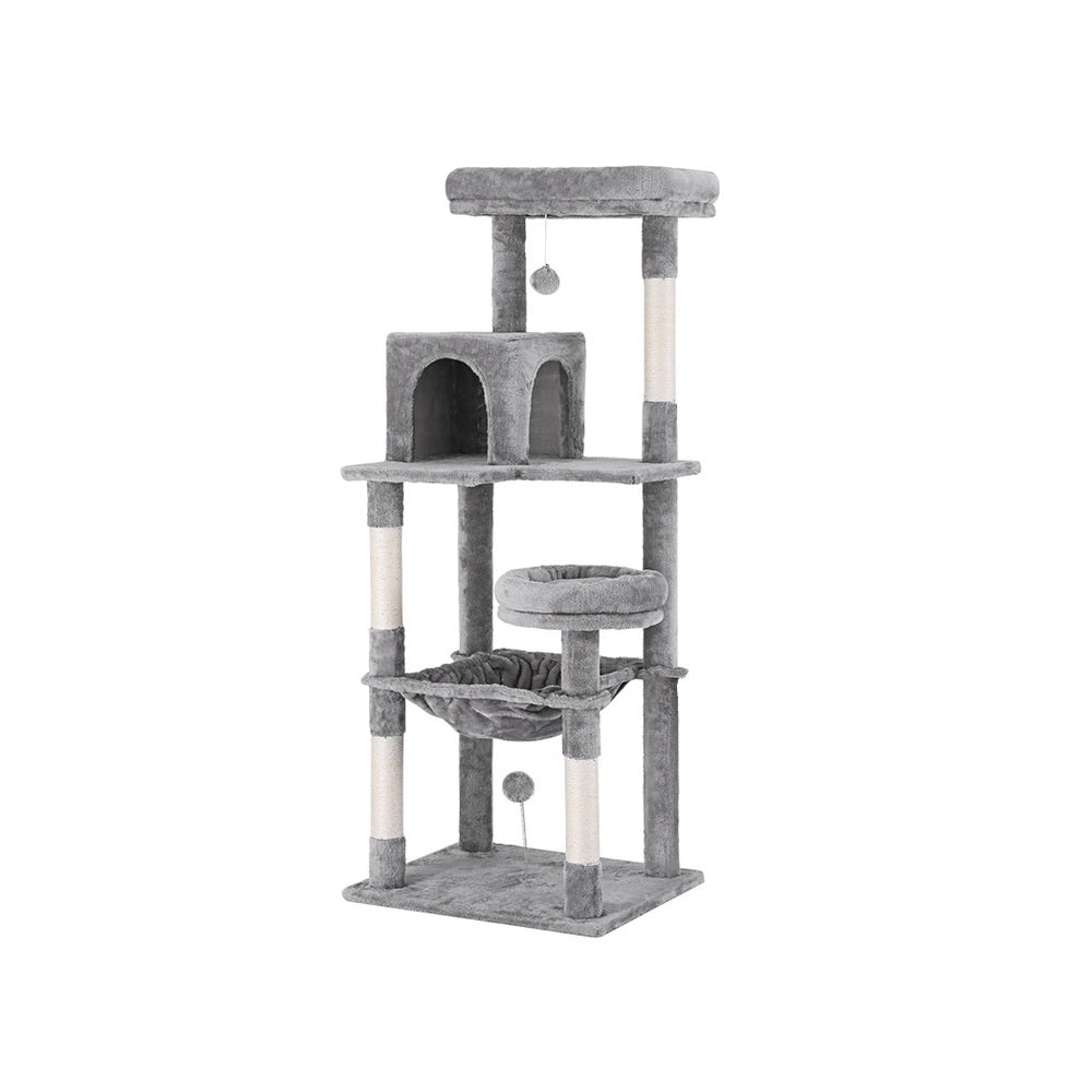 143cm Cat Tree Light Grey - The Cat Den