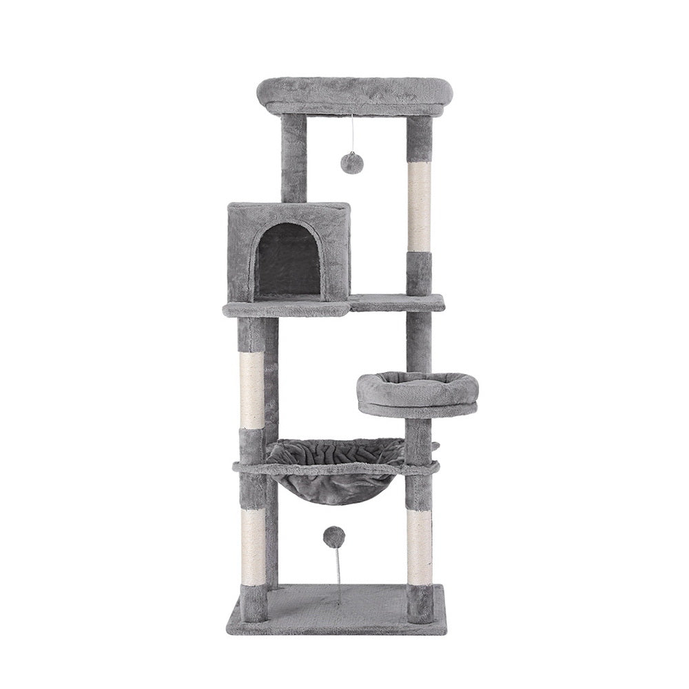 143cm Cat Tree Light Grey - The Cat Den