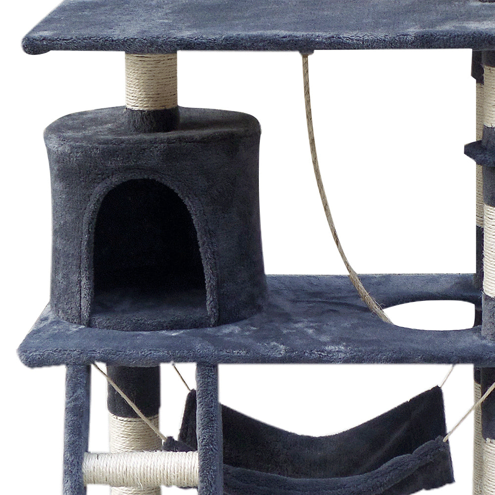 141cm Cat Tree Tower With Pouch Hammock - The Cat Den