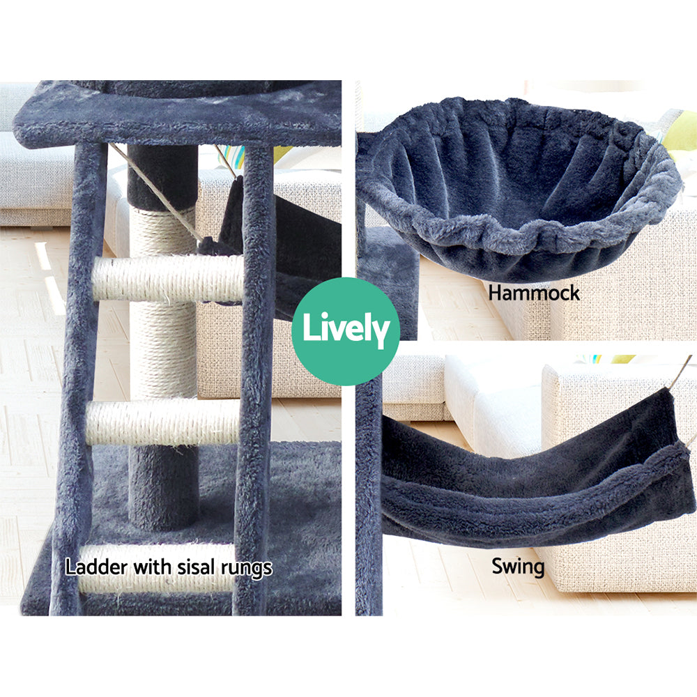 141cm Cat Tree Tower With Pouch Hammock - The Cat Den