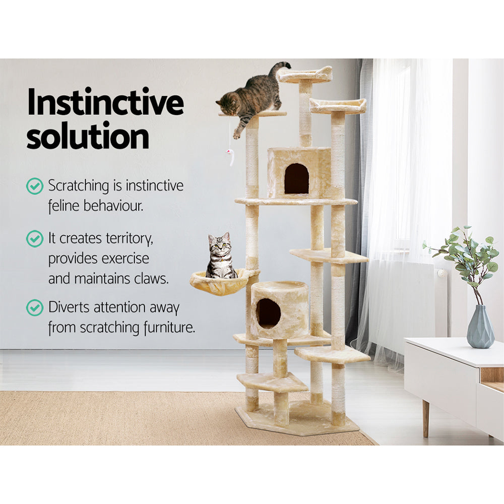 203cm Cat Tree Cat Tower Condo Furniture - The Cat Den