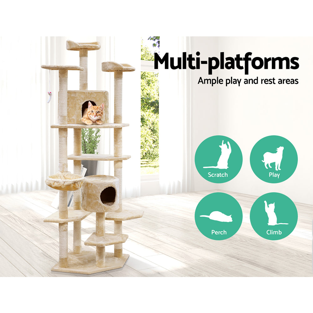 203cm Cat Tree Cat Tower Condo Furniture - The Cat Den