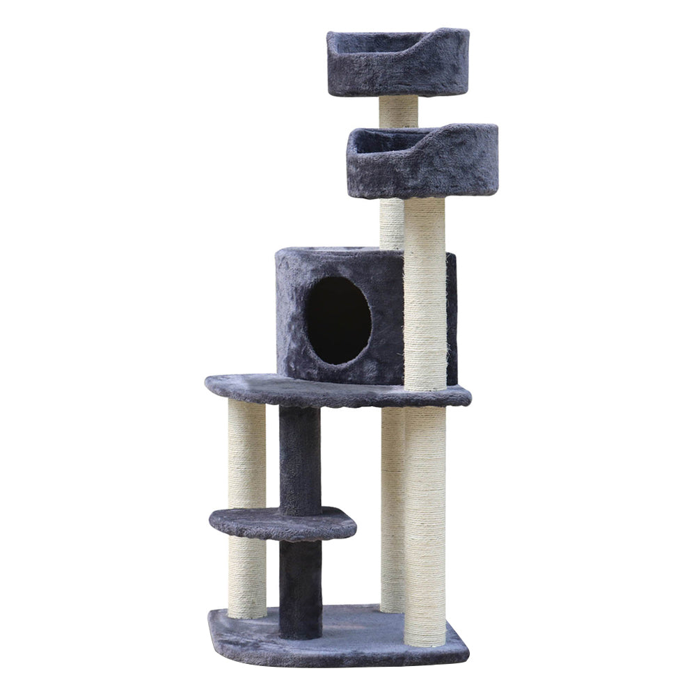 126cm Cat Tree with Multi Beds - The Cat Den