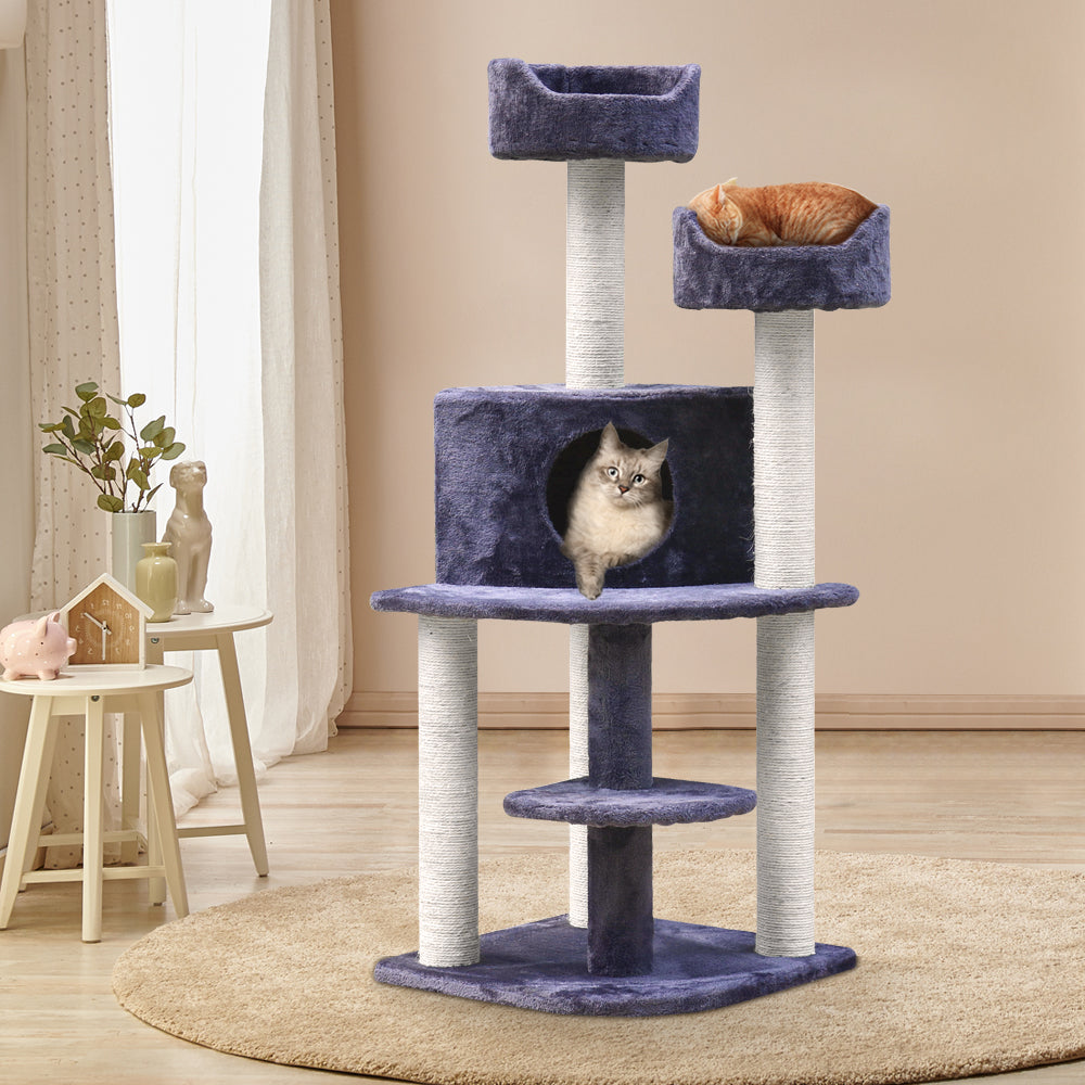 126cm Cat Tree with Multi Beds - The Cat Den