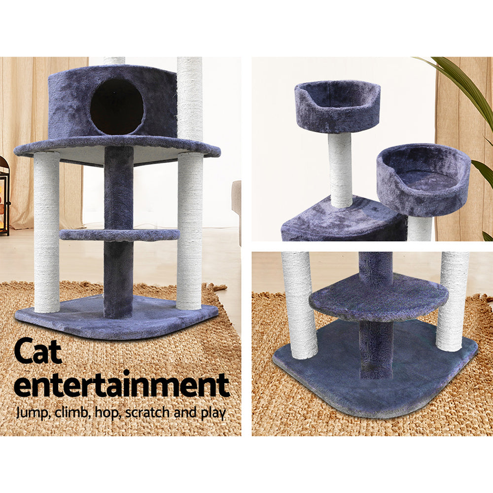 126cm Cat Tree with Multi Beds - The Cat Den