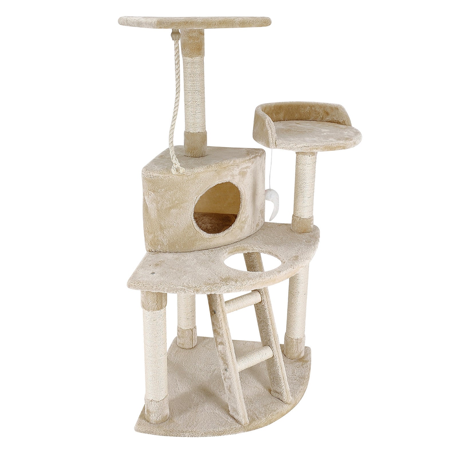 120cm Cat Scratching Tree - Beige - The Cat Den