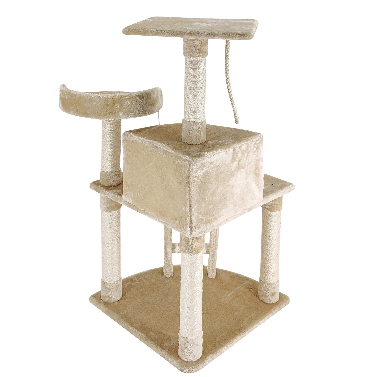 120cm Cat Scratching Tree - Beige - The Cat Den