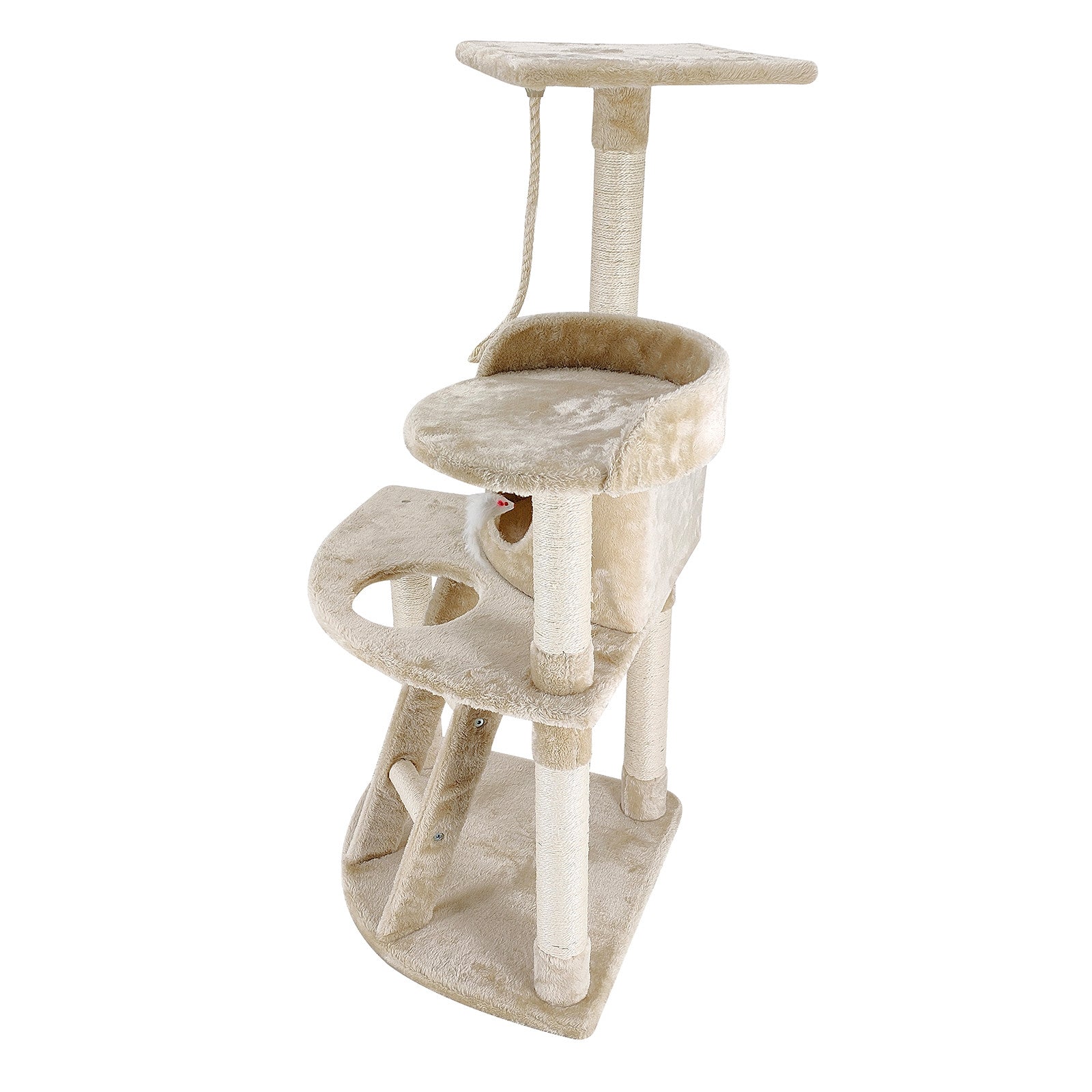 120cm Cat Scratching Tree - Beige - The Cat Den