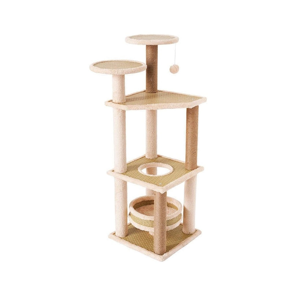 Floofi 120cm 5 Layer Cat Condo Cat Tree Beige FI-CT-151-MM - The Cat Den