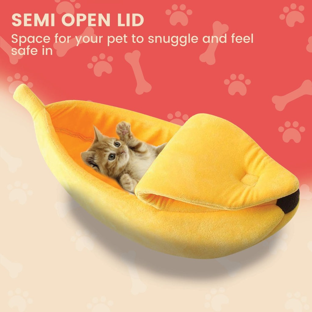 Floofi Banana Pet Bed (M Yellow) - PT-PB-192-QQQ - The Cat Den