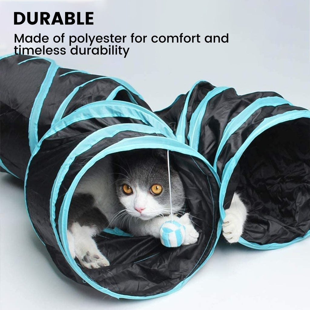 4 Holes Cat Tunnel Toys | Foldable Cat Training Toy 