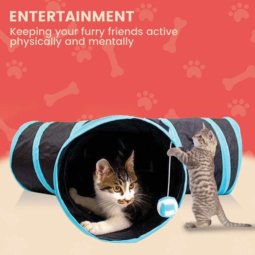 4 Holes Cat Tunnel Toys | Foldable Cat Training Toy 