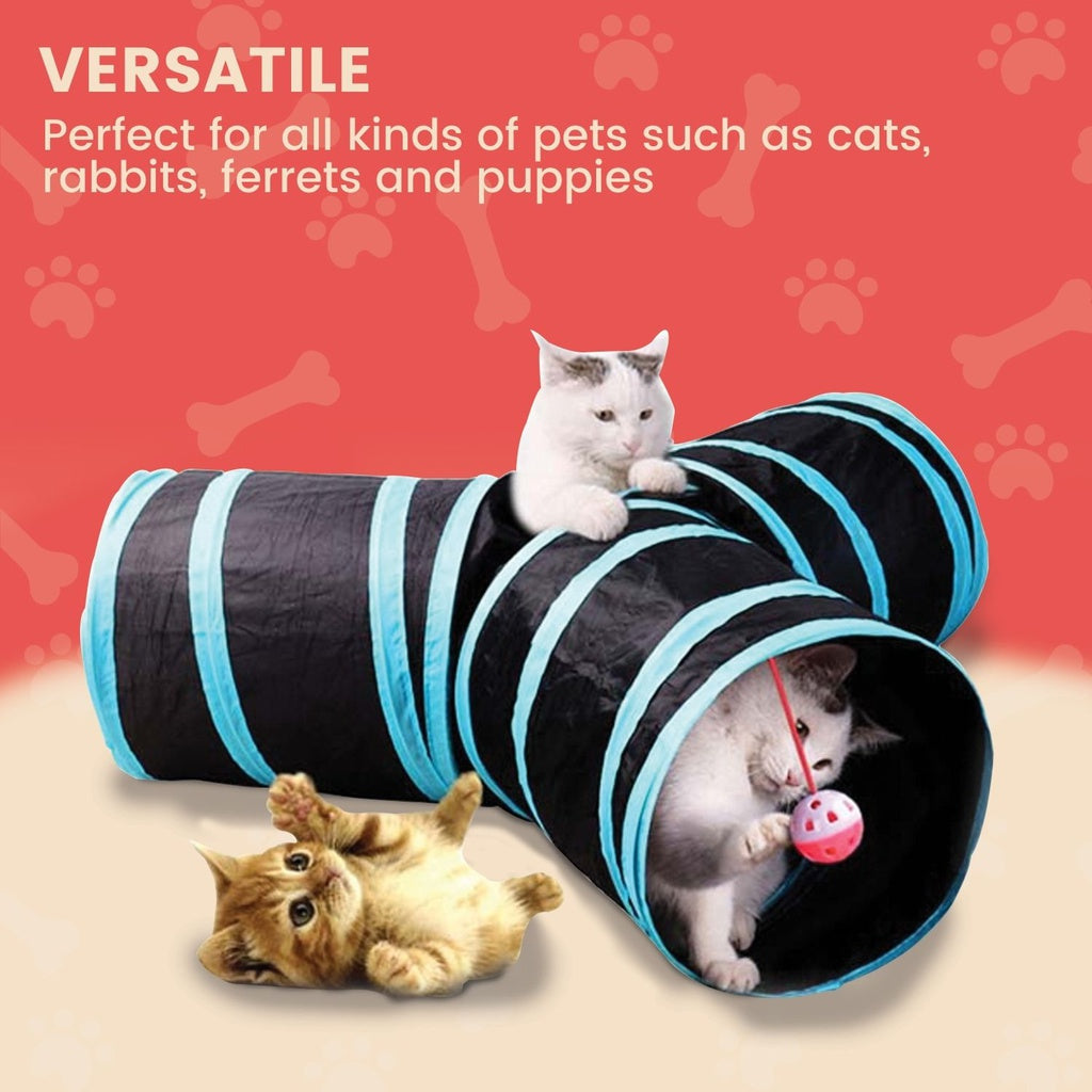 4 Holes Cat Tunnel Toys | Foldable Cat Training Toy 