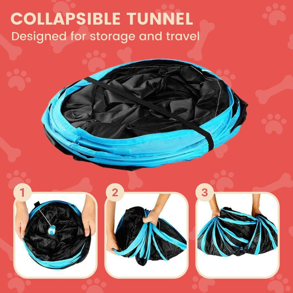 4 Holes Cat Tunnel - Pink - The Cat Den