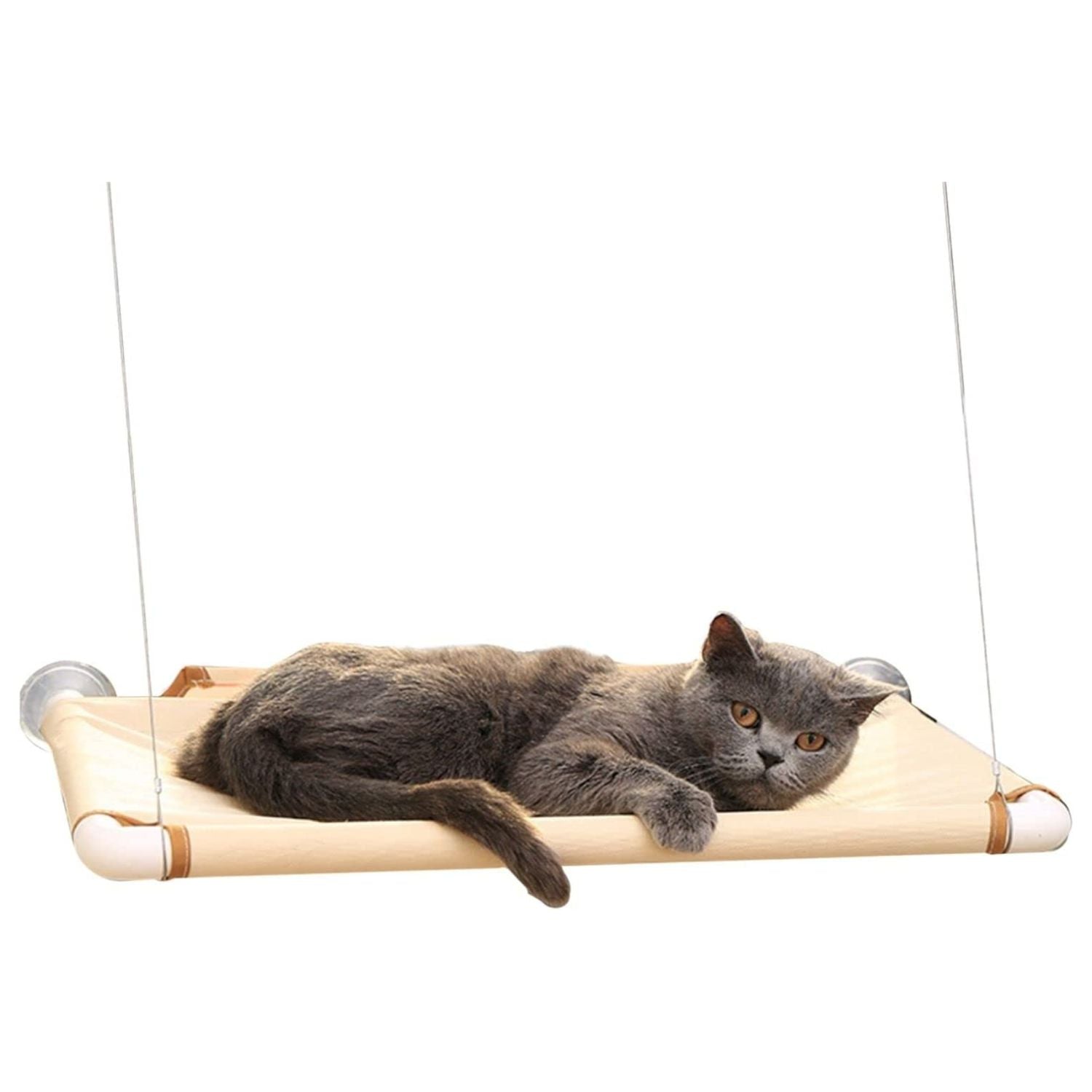 Cat Window Perch Hammock (Beige) - The Cat Den