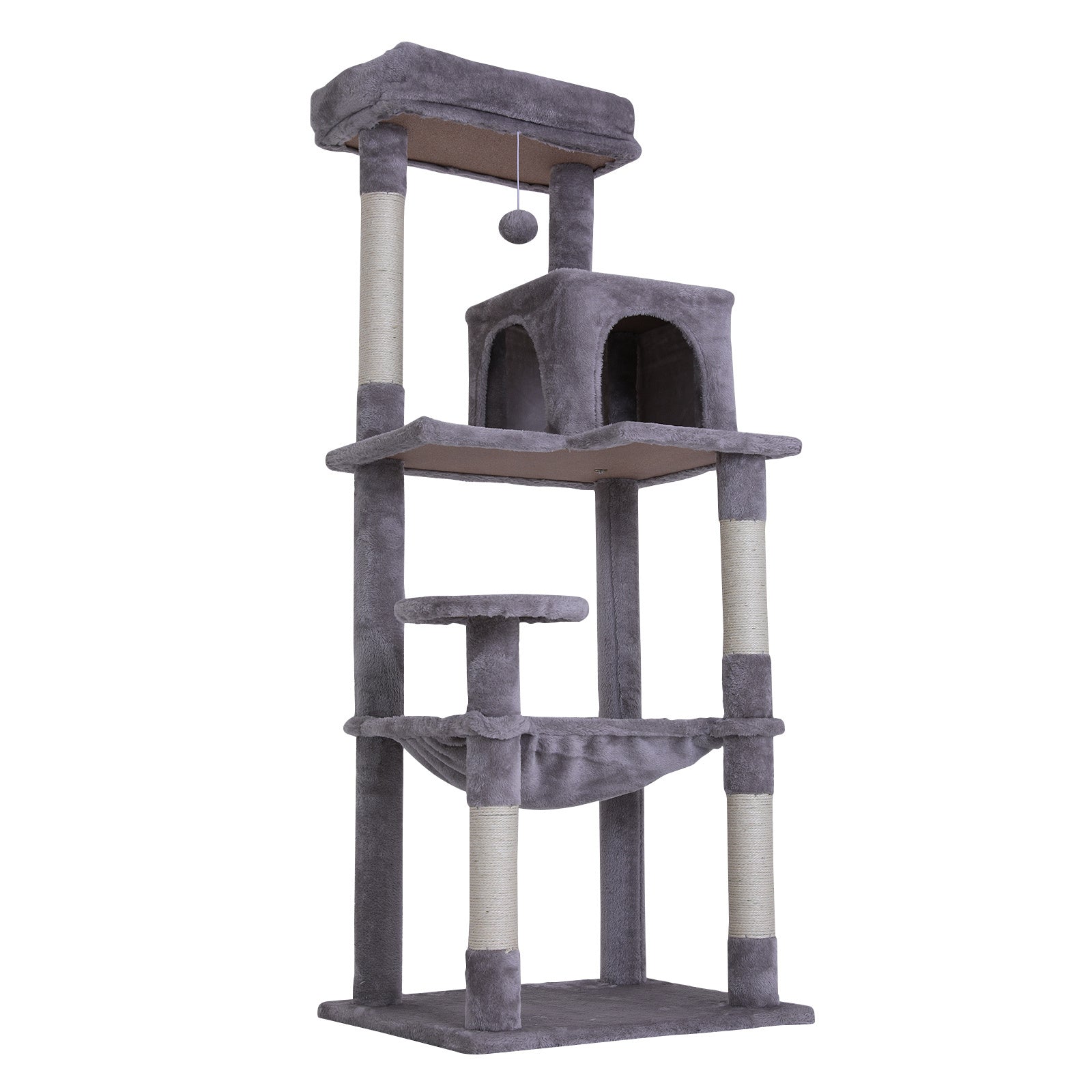 143cm Grey Cat Tree CATOPIA Sisal Scratching Post Scratcher Pole Condo House Tower - The Cat Den