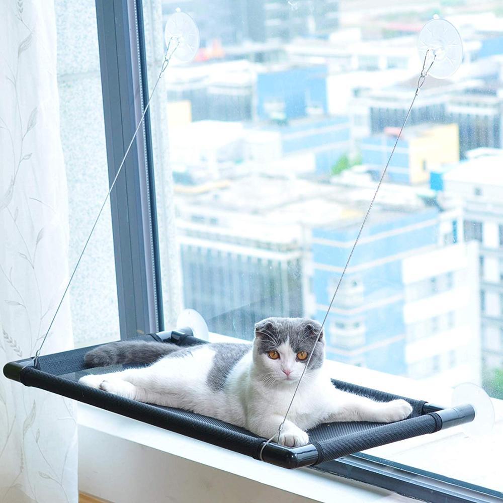 Cat Window Perch Hammock Bed - Grey - The Cat Den