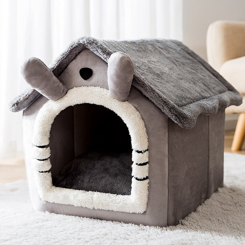 Small Dog House Bed Portable Cat Bed Removable Cushion Cat Cave, Foldable  Pets Puppy Kitten Rabbit - The Cat Den