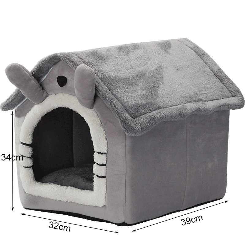 Small Dog House Bed Portable Cat Bed Removable Cushion Cat Cave, Foldable  Pets Puppy Kitten Rabbit - The Cat Den