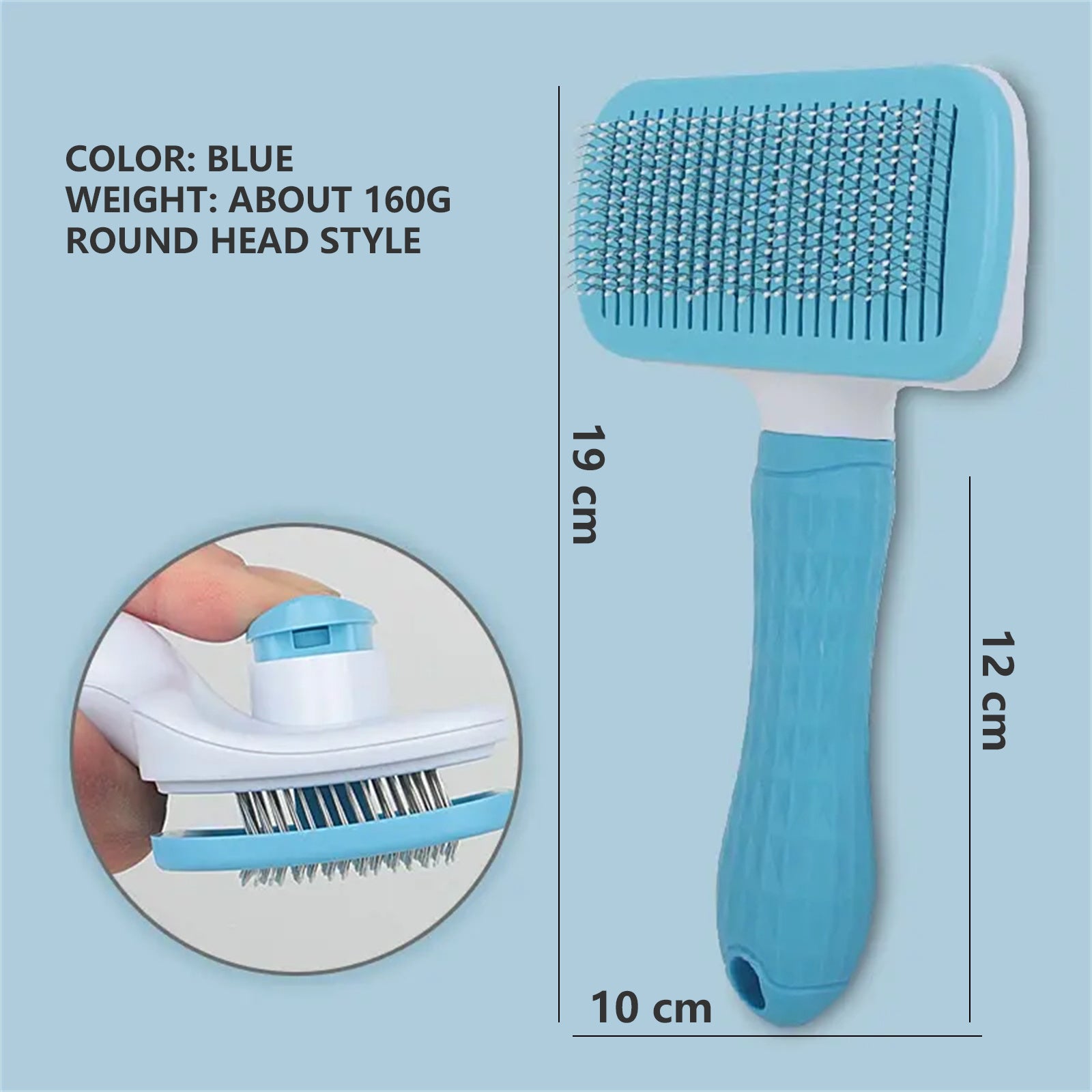 Cat Grooming Comb Brush - Blue - The Cat Den