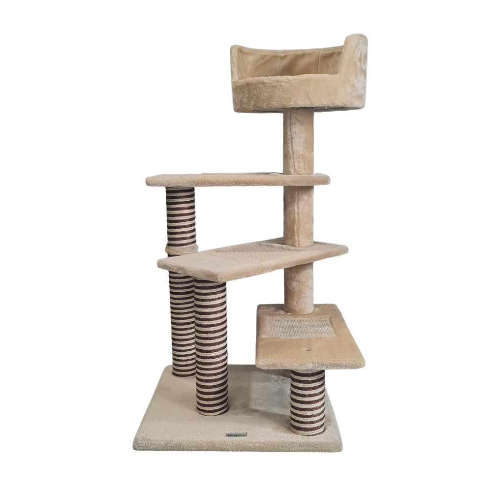 premium cat tree with scratching posts and soft bed