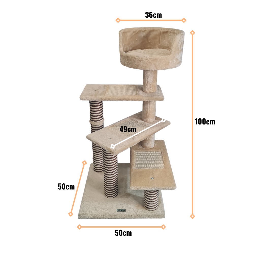 ]premium cat tree with scratching posts and soft bed