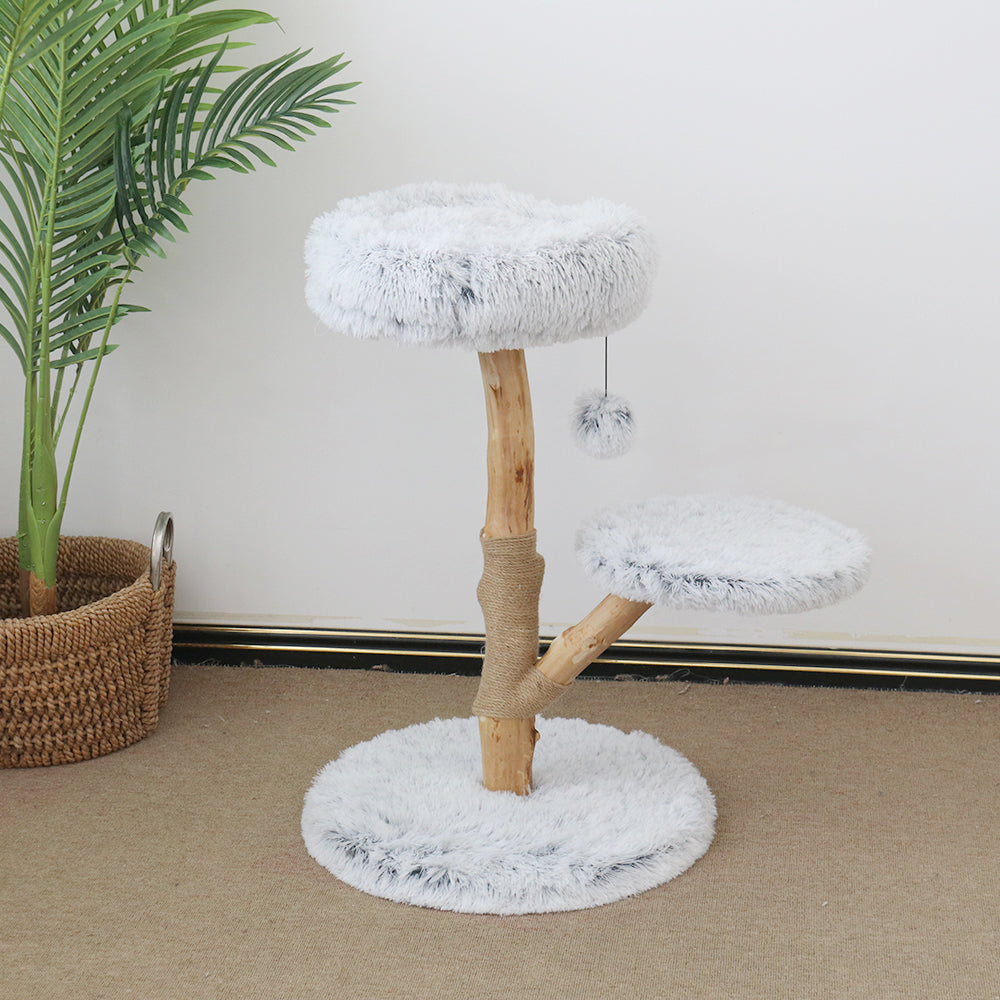 75cm Plush Premium Timber Cat Tree - The Cat Den