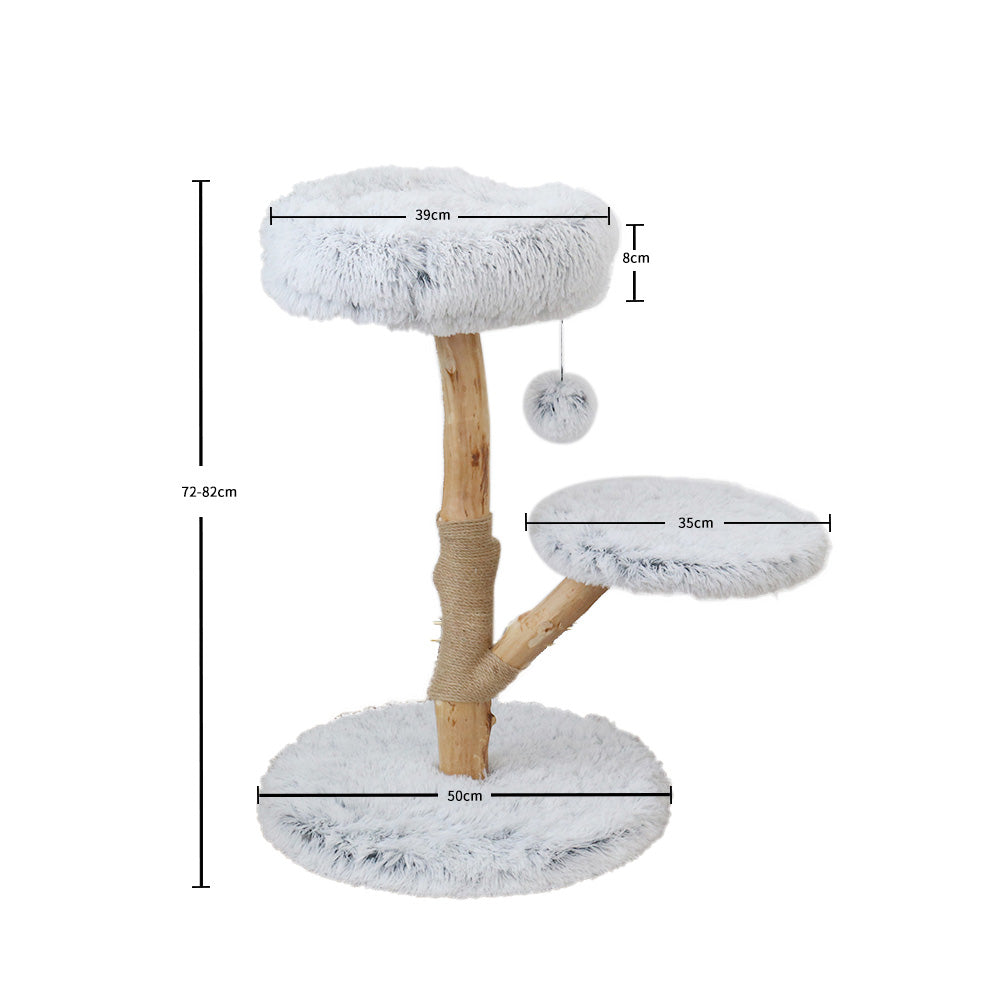 75cm Plush Premium Timber Cat Tree - The Cat Den